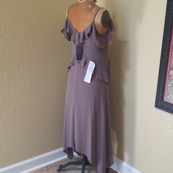 SOLD.BCBGMAXAZRIA SPANISH MOSS ASYMETRICAL DRESS S - Picture 5 of 6